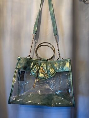 Bioworld Metallic teal Disney the Little mermaid, clear, transparent stadium bag